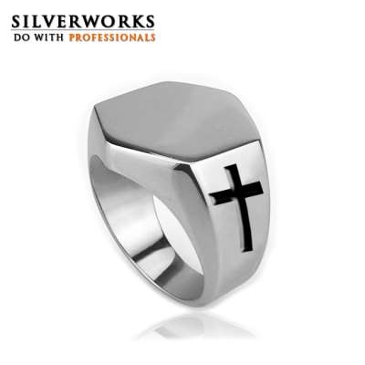 Professional Manufacturer of High quality plain 316L signet titanium ring for man